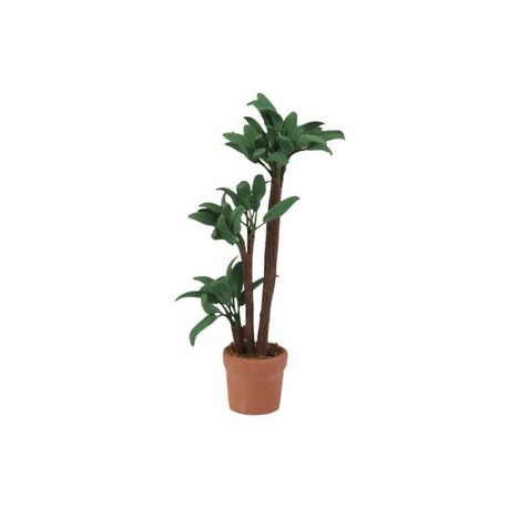 Dollhouse miniatűr pot zöld leveles növénykert dekoráció D6F4