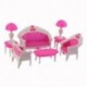 8 db-os játékok Barbie baba kanapé szék kanapé asztali lámpa bútorkészlet szétszerelt S5N5