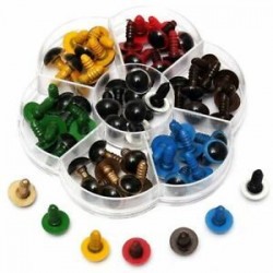 3X (70db-os műanyag biztonsági szem a barkács játékokhoz, vegyes színű - 10 mm L3K8)