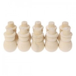 5X (10 db / készlet Befejezetlen Diy Wood Peg Doll Karácsony Hóember Torta Toppers De Z3P1