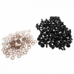 5X (100 x fekete maci szembiztonsági szem műanyag szem alátéttel 5-40mm - 20mm B9M6)