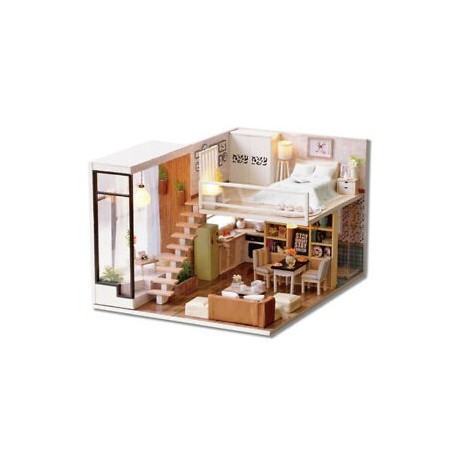 4X (Doll House miniatűr DIY babaház bútorokkal Faház vár Q2F4