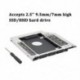 Merevlemez-Caddy tálca 9,5 mm-es univerzális SATA 2nd HDD HD SSD ház Hard Dr D9N7