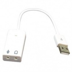 1X (Fehér USB 2.0 3D virtuális 7.1 csatornás audio hangkártya adapter PC G6Y3 laptophoz)