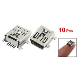 SODIAL (R) 10 x Mini USB 5 tűs aljzat, belső forrasztható dugasz adapter adapter csatlakozója W7B4