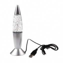Divatos USB / AC többszínű változó láva lámpa LED-es csillogó fény J7X2