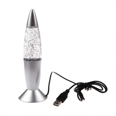 Divatos USB / AC többszínű változó láva lámpa LED-es csillogó fény J7X2