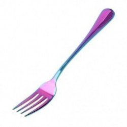 2X (rozsdamentes acél asztali villák, 6 db-os szivárvány színű rozsdamentes acél lap I6D6