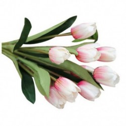 1 csokor 9 fej hamis tulipán mesterséges selyem virág otthoni iroda esküvői december L8R5