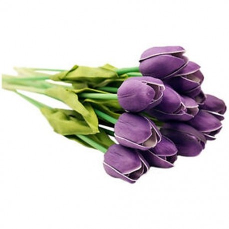 lila - 1X (25db PU tulipán művirágok esküvői otthoni dekorációhoz ďĽˆyellowďĽ ‰ R9M9)