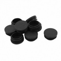 10 db-os műanyag védősapkák, 38 mm-es, kerek csőbetét dugó, fekete X7P2