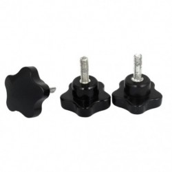 3 darabos 40 mm-es M8x25 mm-es menetes csillagfejű csavar a szorítógombbal - fekete   S R8L4