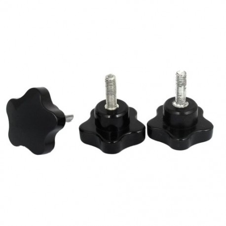 3 darabos 40 mm-es M8x25 mm-es menetes csillagfejű csavar a szorítógombbal - fekete   S R8L4