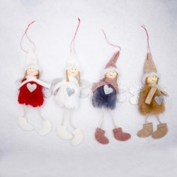 Aranyos angyal plüss baba karácsonyi dekoráció medál kreatív karácsonyfa M2F9