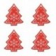 2X (16 darab kevert barkácsolású fehér és piros fa / szív / csillag fa díszek karácsonyra H0K8