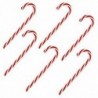 2X (csavart PVC cukorkapálca vörös és fehér 13 cm-es karácsonyfa díszítéssel 6 db U2W4