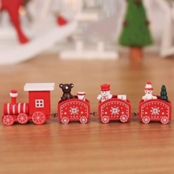 1db aranyos medve fa karácsonyi vonat dísztárgy dekorációs dekoráció ajándék piros J8E8