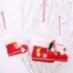 1X (3db / készlet Ajándék cukorka karácsonyi cipő Xmas dekoráció fa csizma harisnya S0N1