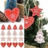 4X (16 darab kevert barkácsolású fehér és piros fa / szív / csillag fa díszek karácsonyraR2K4