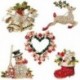 1X (1 / 5db többszínű karácsonyi bross tűs szett Hóember Jingle Bells Star Q3G8