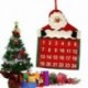 4X (Karácsonyi adventi naptár Visszaszámlálás Mikulás Szövet Xmas Decor PocketJ3J3