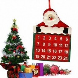 4X (Karácsonyi adventi naptár Visszaszámlálás Mikulás Szövet Xmas Decor PocketJ3J3