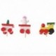 2X (A fából készült santa asztali karácsonyi dekoráció mini fa díszek és Mini Y1I5