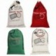 4X Mikulás zsák nagy karácsonyi díszek Vintage Hessian Xmas Juta Bag Chr L3W9