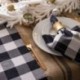 3X (pamut Buffalo Check Plaid Square terítő családi vacsorákhoz vagy Gathe D4X6