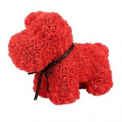 9X (Valentin ajándék 37 cm-es romantikus mesterséges rózsa kutya esküvői barátnőnek Q9H3