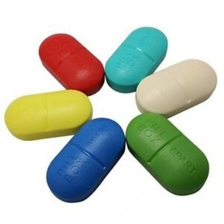 Kompakt hosszú orvosi tabletta dobozszervező hat rekesz véletlenszerű színű C4D5