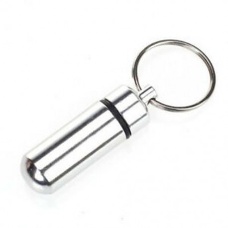 5X (1db vízálló alumínium pirula doboz tok, palack gyorsítótár gyógyszertartó kulcstartó Y8W9