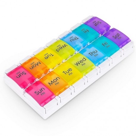 Pill Box naponta kétszer, heti tablettatervező leválasztható rekeszekkel, a C1V5 doboz