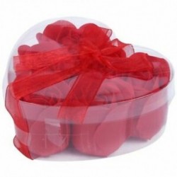 6 db vörös illatú fürdőszappan rózsaszirom az E6C8 szív alakú dobozában