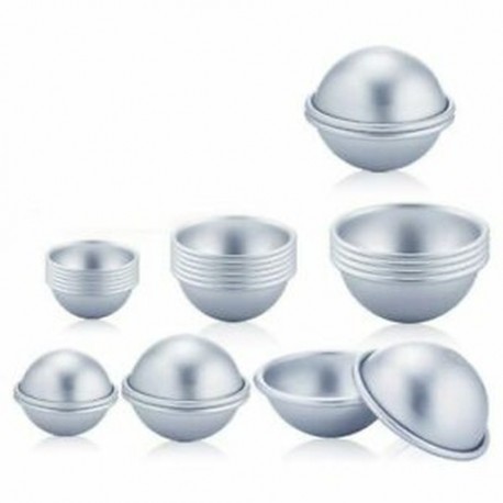 Ezüst színű - 45-55-65mm-es 24db Félgömb alumínium forma - csokoládéforma - jégkrémforma - szappanforma - L3K7