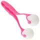 1X (Lady White pink 2 Balls Face Relax Massage Massageger Roller Massager K5T3)