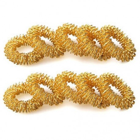 5X (akupresszúra masszázsgyűrűk - kínai orvoslás 10 db (véletlenszerű szín) G7K1)