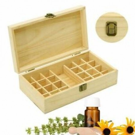 6X (25 lyuk illóolaj fadobozban 5 ml / 10 ml / 15 ml palackok Spa Yoga Club A2L3