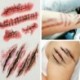 Halloween vízálló szimulációs horror Scar tetoválás matrica dressup Decorati R3S3