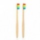 Vaclav 2Pc bambusz fogkefe Rainbow bambusz fogkefe rostos fogkefe Co I6N5