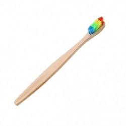 2X (1 db színes színes bambusz fogkefe környezet Rainbow Bamboo Toothbru A4L2