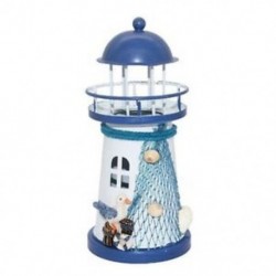 2X (Deco Mediterrán stílusú világítótorony vas gyertya LED világító ház Decorati V3D8