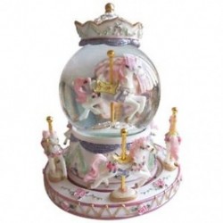 Forgatható zene doboz, luxus körhinta üveggömb baba miniatűr babaház w w X7B7