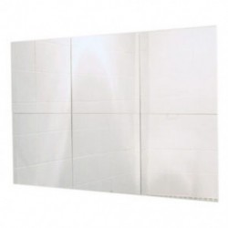 6 db négyzet alakú tükör fali csempe a fürdőszoba hálószobájához DIY 28cm x 28cm L2X3