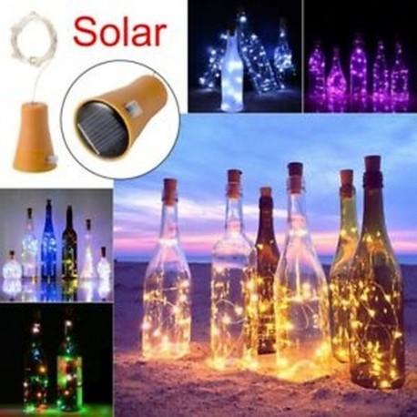 sokszínű - 1PCS Solar 2M LED parafalakú 20 LED-es éjszakai tündérlámpa Kork Solarbet K2D6