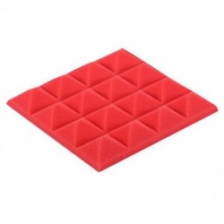 Piros - 25X25X5Cm hangszigetelő szivacs, akusztikus hab panel Stop Absorption Studio Ktv C5K4