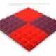 Fekete - 25X25X5Cm hangszigetelő szivacs, akusztikus hab panel Stop Absorption Studio Ktv C5K4