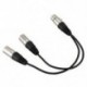 Új 3 tűs XLR FEMALE jack a kettős 2 HÁLÓZAT csatlakozóhoz Y SPLITTER kábel adapter 1 láb Q5A4