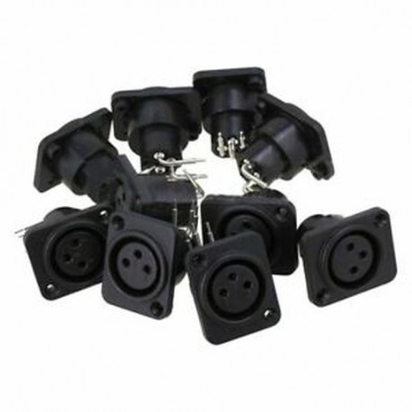 10 db fekete XLR 3 pin-es női aljzathoz rögzítő alváz NYÁK-csatlakozó I1V6
