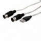 MIDI USB IN-OUT interfész kábel-átalakító számítógép és a W3W6 zenei billentyűzet adapter között